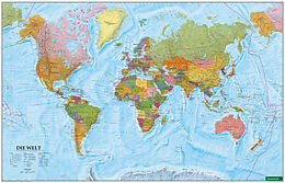 (Land)Karte Wandkarte: Die Welt, Poster 1:35.000.000, Plano in Rolle von 