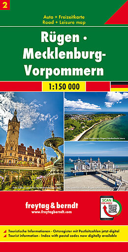 gefaltete (Land)Karte Rügen - Mecklenburg-Vorpmmern, Autokarte 1:150.000, Blatt 2 von 