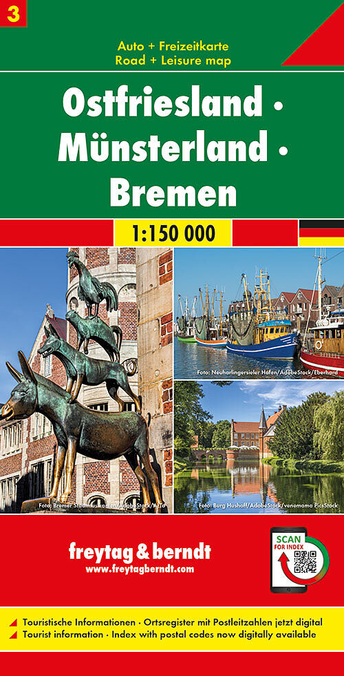 Ostfriesland - Münsterland - Bremen, Autokarte 1:150.000, Blatt 3