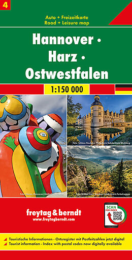 (Land)Karte Hannover - Harz - Ostwestfalen, Autokarte 1:150.000, Blatt 4 von 