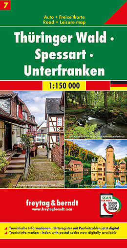 (Land)Karte Thüringer Wald - Spessart - Unterfranken, Autokarte 1:150.000, Blatt 7 von 
