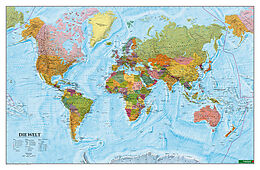 ungefaltete (Land)Karte Wandkarte: The World, Poster 1:35.000.000, Englisch, Plano in Rolle 35000000 von 