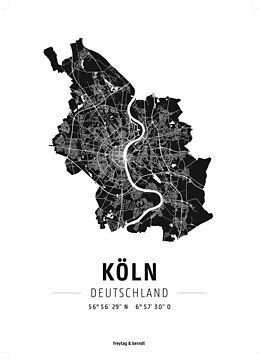 (Land)Karte Köln, Designposter von 