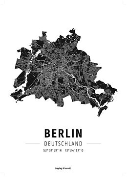 (Land)Karte Berlin, Designposter, Hochglanz-Fotopapier von 