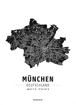 (Land)Karte München, Designposter von 