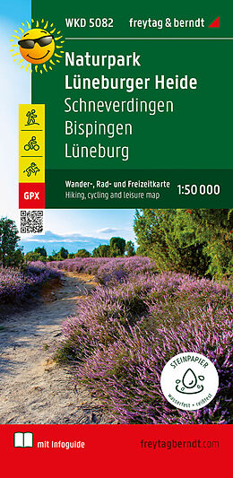 (Land)Karte Naturpark Lüneburger Heide, Wander-, Rad- und Freizeitkarte 1:50.000, freytag &amp; berndt, WKD 5082, mit Infoguide von 