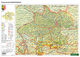 ungefaltete (Land)Karte Schreibtischunterlage DUO, Schulhandkarte Oberösterreich 1:400.000 von 