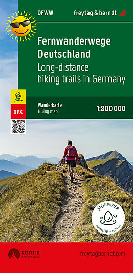 (Land)Karte Fernwanderwege Deutschland, Weitwanderkarte 1:800.000, freytag &amp; berndt von 