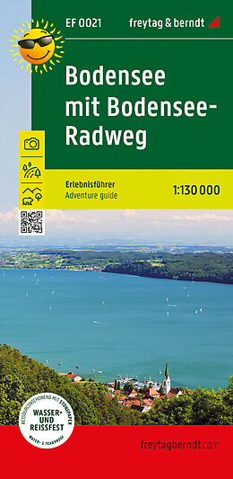 (Land)Karte Bodensee mit Bodensee-Radweg, Erlebnisführer 1:130.000, freytag &amp; berndt, EF 0021 von 