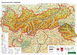 ungefaltete (Land)Karte Schreibtischunterlage DUO, Schulhandkarte Tirol - Vorarlberg 1:450.000 von 