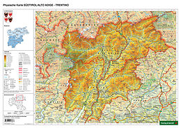 ungefaltete (Land)Karte Schreibtischunterlage DUO, Schulhandkarte Südtirol-Trentino 1:450.000 von 