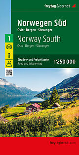 (Land)Karte Norwegen Süd, Straßen- und Freizeitkarte 1:250.000, freytag &amp; berndt von 