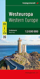 (Land)Karte Westeuropa, Straßenkarte 1:2.000.000, freytag &amp; berndt von 