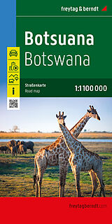 (Land)Karte Botsuana, Straßenkarte 1:1.100.000, freytag &amp; berndt von 