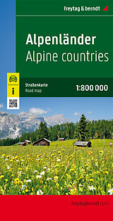 gefaltete (Land)Karte Alpenländer, Straßenkarte 1:800.000, freytag &amp; berndt von 