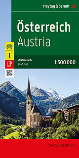gefaltete (Land)Karte Österreich, Straßenkarte 1:500.000, freytag &amp; berndt von 
