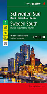 gefaltete (Land)Karte Schweden Süd, Straßen- und Freizeitkarte 1:250.000, freytag &amp; berndt von 