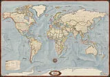 gerollte (Land)Karte Weltkarte: Aktuelle Karte in historischem Stil, 1:20.000.000, Poster, freytag & berndt von 