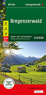 gefaltete (Land)Karte Bregenzerwald, Wander-, Rad- und Freizeitkarte 1:50.000, freytag &amp; berndt, WK 364 von 