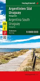 gefaltete (Land)Karte freytag & berndt Straßenkarte Argentinien Süd - Uruguay 1:1,8 Mio. von 
