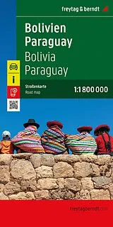 gefaltete (Land)Karte freytag & berndt Straßenkarte Bolivien - Paraguay 1:1,8 Mio. von 