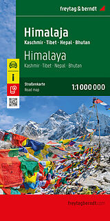gefaltete (Land)Karte Himalaja, Straßenkarte 1:1.100.000, freytag &amp; berndt von 
