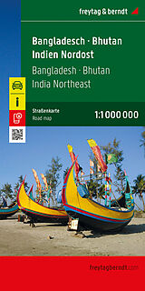 gefaltete (Land)Karte Bangladesch - Bhutan - Indien Nordost, Straßenkarte 1:1.000.000, freytag &amp; berndt von 