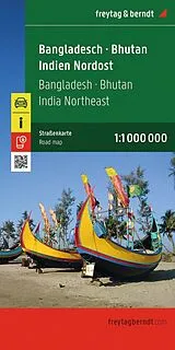 gefaltete (Land)Karte freytag & berndt Straßenkarte Bangladesch - Bhutan - Indien Nordost 1:1,1 Mio. von 