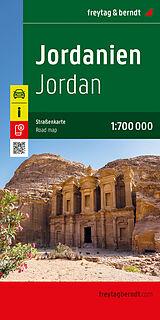 gefaltete (Land)Karte Jordanien, Straßenkarte 1:700.000, freytag &amp; berndt von 