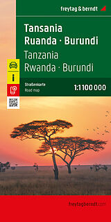 gefaltete (Land)Karte Tansania - Ruanda - Burundi, Straßenkarte 1:1.100.000, freytag &amp; berndt von 
