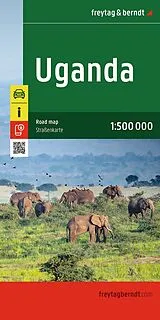 gefaltete (Land)Karte freytag & berndt Straßenkarte Uganda 1:500.000 von 