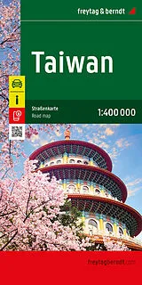 gefaltete (Land)Karte freytag & berndt Straßenkarte Taiwan 1:400.000 von 