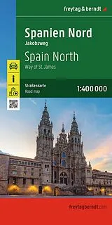 gefaltete (Land)Karte freytag & berndt Straßenkarte Spanien Nord - Jakobsweg 1:400.000 von