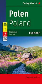 gefaltete (Land)Karte freytag & berndt Straßenkarte Polen 1:500.000 von 