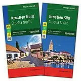 gefaltete (Land)Karte freytag & berndt Straßenkarte Kroatien Set 1:200.000 von 