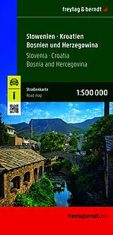 gefaltete (Land)Karte freytag & berndt Straßenkarte Slowenien - Kroatien - Bosnien und Herzegowina 1:500.000 von 
