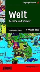 gerollte (Land)Karte freytag & berndt Poster Weltkarte für Kinder, metallbestäbt 1:22 Mio. von 