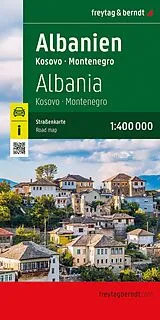 gefaltete (Land)Karte freytag & berndt Straßenkarte Albanien, Kosovo - Montenegro 1:400.000 von 
