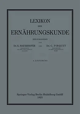 E-Book (pdf) Lexikon der Ernährungskunde von E. Mayerhofer, C. Pirquet