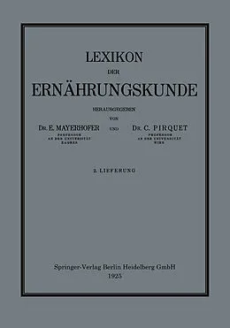 E-Book (pdf) Lexikon der Ernährungskunde von E. Mayerhofer, C. Pirquet