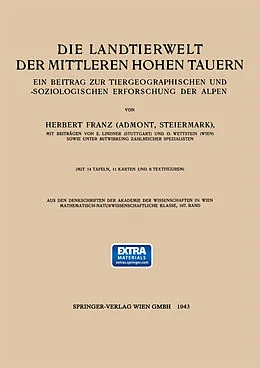 E-Book (pdf) Die Landtierwelt der Mittleren Hohen Tauern von Hubert Franz, E. Lindner, O. Wettstein