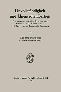 E-Book (pdf) Unvollständigkeit und Unentscheidbarkeit von Wolfgang Stegmüller