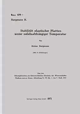 E-Book (pdf) Stabilität elastischer Platten unter zufallsabhängiger Temperatur von Heinz Bargmann