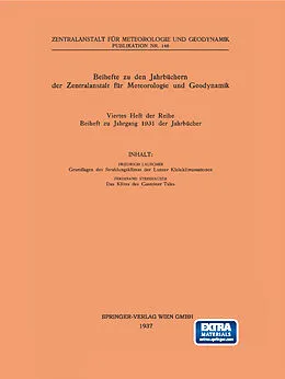 E-Book (pdf) Beihefte zu den Jahrbüchern der Zentralanstalt für Meteorologie und Geodynamik von Ferdinand Steinhouser Friedrich Lauscher