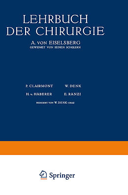 Kartonierter Einband Lehrbuch der Chirurgie von A. von Eiselsberg, B. Breitner, P. Clairnond