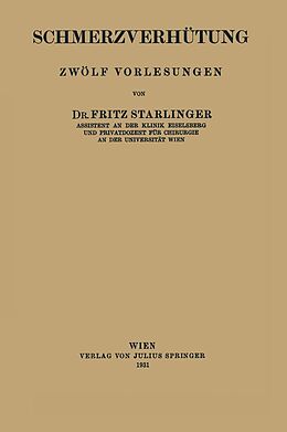 E-Book (pdf) Schmerzverhütung von Fritz Starlinger