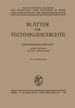 E-Book (pdf) Blätter für Technikgeschichte von Josef Nagler