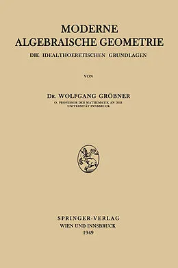 E-Book (pdf) Moderne Algebraische Geometrie von Wolfgang Gröbner