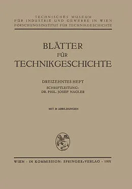 E-Book (pdf) Blätter für Technikgeschichte von Josef Nagler