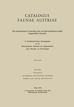 E-Book (pdf) Coleoptera, Cicindelidae und Carabidae-Carabinae von 